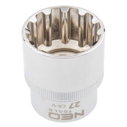 NEO TOOLS Dugkulcs 27mm, 1/2", SPLINE 25 v garancival 08-597