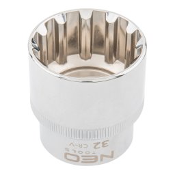NEO TOOLS Dugkulcs 32mm, 1/2", SPLINE 25 v garancival 08-599
