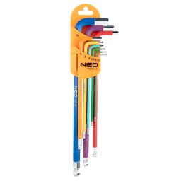NEO TOOLS Imbuszkulcs kszlet 9db hossz 1.5-10mm, sznes 25 v garancival 09-512