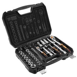 NEO TOOLS Dugkulcskszlet + bitkszlet 1/2", 1/4", 73db 25 v garancival 10-054