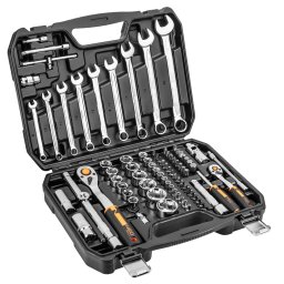 NEO TOOLS Dugkulcskszlet + szerszmkszlet 1/2", 1/4", 82db, ECO 25 v garancival 10-058