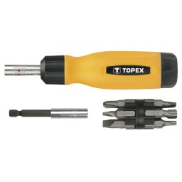 TOPEX Csavarhz RACSNIS + 13 BIT, CrV, 1/4" 39D518