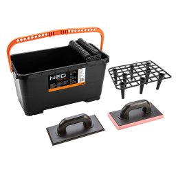 NEO TOOLS Burkolkszlet, csempz: 24L vdr rccsal, grgvel, gumi s puha szivacsos simtval 50-254