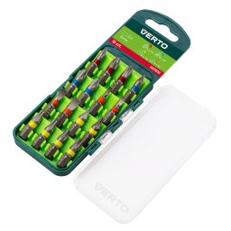 VERTO Csavarhz bitkszlet, 16db, 25mm - 3 x PH, 3 x PZ, 4 x SL, 6 x TORX (CrV) 66H600