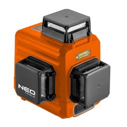 NEO TOOLS Lzeres szintez, 3D nbell keresztvonallzer, 3x360 fokos, 15m, mgneses tart, cltbla, koffer, piros 2 v garancival 75-104