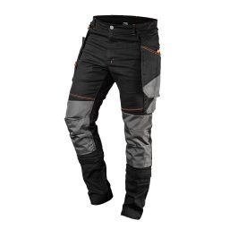 NEO TOOLS Karcsstott(slim fit), Munksnadrg, HD, 60% pamut, 37% polyester, 285 g/m2, lecsatolhat szerszmzsebek, XS 81-239-XS