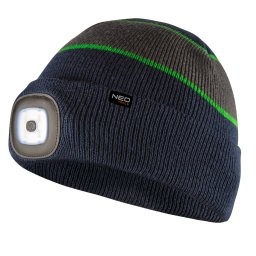 NEO TOOLS Kttt munkasapka, beptett led lmpval, Kk-zld-szrke PREMIUM, Tli 81-630