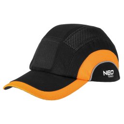 NEO TOOLS Munkavdelmi baseball sapka, merevtettl, fekete s narancssrga, CE 97-592
