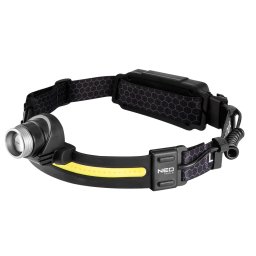 NEO TOOLS Fejlmpa, XPG+COB led, 400lm fnyer, ABS s gumi pnt, beptett akku, tltskijelz 99-117