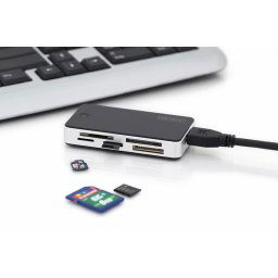 DIGITUS USB 3.0 kártyaolvasó USB 1m csatlakozókábellel MS/SD/SDHC/MiniSD/M2/CF/MD/SDXC kártya támogatása