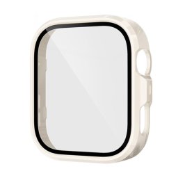 PC FULL COVER Műanyag védőtok üveggel Huawei Watch Fit 4 Pro IVORY WHITE készülékhez