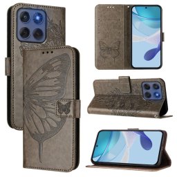 ART BUTTERFLY Pénztárca tok Motorola Edge 60 / Edge 60 Fusion szürke