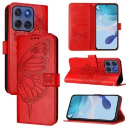 ART BUTTERFLY Pénztárca tok Motorola Edge 60 / Edge 60 Fusion piros színhez