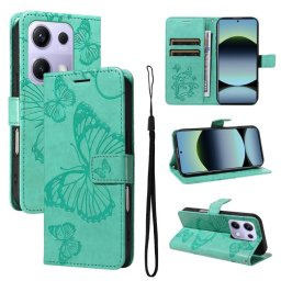 ART BUTTERFLY Pénztárca tok Xiaomi Redmi Note 14S zöld színben
