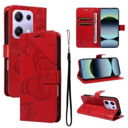 ART BUTTERFLY Pénztárca tok Xiaomi Redmi Note 14S készülékhez, piros
