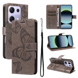 ART BUTTERFLY Pénztárca tok Xiaomi Redmi Note 14S készülékhez, szürke