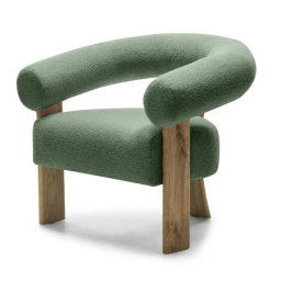 Sötétzöld design fotel KOKEI, tölgy Now or never 37