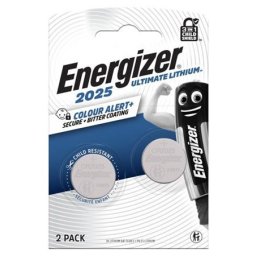 ENERGIZER Gombelem, CR2025, 2 db, színjelző, ENERGIZER "Ultimate Lithium Performance"