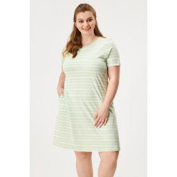 ONLY Carmakoma CARMay Pocket ruha zöldes-fehér 4244