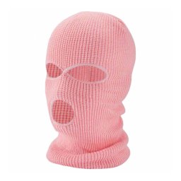 Balaclava - kötött szopó maszk 3 nyílással, pink