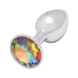 Sunfo - fém anál plug sárga kővel (ezüst)