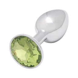 Sunfo - fém anál plug lime kővel (ezüst)
