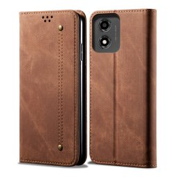 DENIM pénztárcahuzat Motorola Moto-hoz E14 barna
