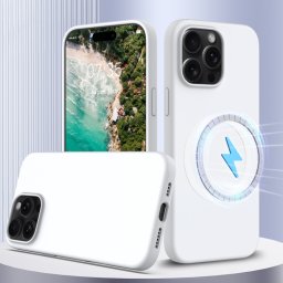 RUBBER MAGSAFE Szilikon borítás Apple iPhone 16 Pro-hoz fehér