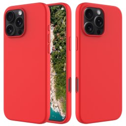 RUBBER Védőburkolat Apple-hoz iPhone 16 Pro piros