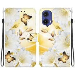 ART Tárcatakaró a Motorola Moto-hoz G85 5G GOLD BUTTERFLY
