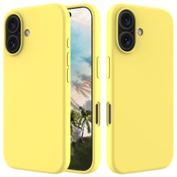 RUBBER Védőburkolat Apple-hoz iPhone 16 sárga