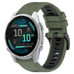 SPORT Cserélhető szilikon szíj Garmin Fenix 8 43mm zöld-fekete