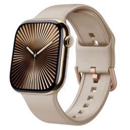SILICONE Cserélhető szíj a Apple Watch 10-hez 46mm világosbarna