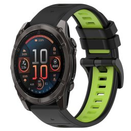 SPORT Cserélhető szilikon szíj Garmin Fenix 8 47mm fekete-zöld