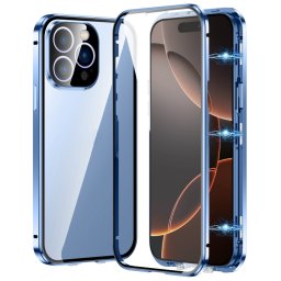 Mágneses burkolat 360 Apple iPhone 16 Pro Max kék