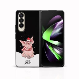 MY ART Karácsonyi mintás tok Samsung Galaxy Z Fold4 5G LET IT SNOW (075)