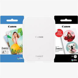 CANON Mobil fotónyomtató, ZINK, ZOEMINI 2 WiFi, 317x500 dpi, gyöngyházfehér, + fotópapír csomag