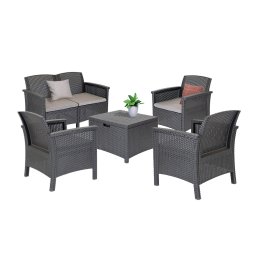 Venus II Big 5 személyes kerti bútor garnitúra grafit