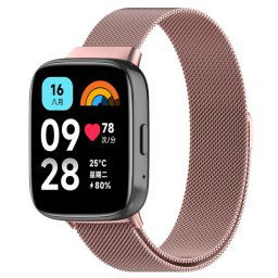 MILANESE Fém szíj Xiaomi Redmi-hez Watch 3 Aktív rózsaszín