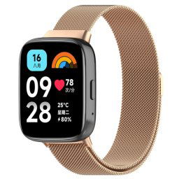 MILANESE Fém szíj a Xiaomi Redmi-hez Watch 3 Aktív rózsaszín arany