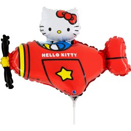 Hello Kitty Airplane Red mini fólia lufi 35 cm (WP)