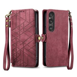 GEOM Wallet tok Sony Xperia 10 VI piros telefonhoz