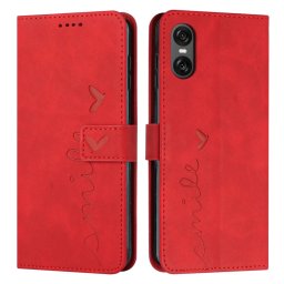 ART SMILE Pántos pénztárca tok Sony Xperia 10 VI piros telefonhoz
