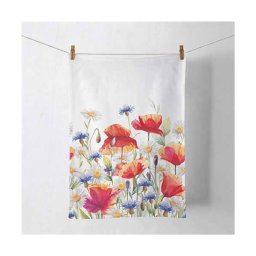 Pipacsos - virágos konyhai törlőruha - 70x50 cm - Poppies and cornflowers