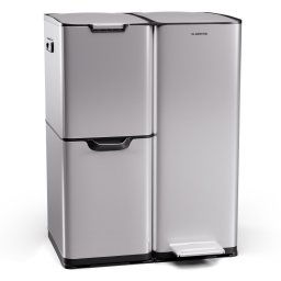 Klarstein Tiyo 3 az 1-ben, szemetes, 60 literes, kivehető kosár, puha záródású (KG28-I-60b-stainless)