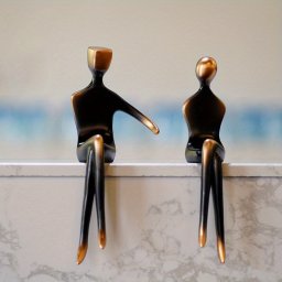 Modern Absztrakt Pár Szobor - Minimalista Gyanta Művészeti Figurák Otthonra
