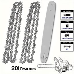 50.8cm-es láncfűrész vezető rúd és lánc készlet