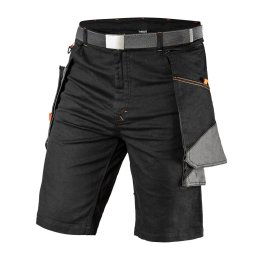 NEO TOOLS Karcsúsított(slim fit) Rövid munkásnadrág, 60% pamut, 37% polyester, 3% elastane, 285 g/m2, övvel, S 81-278-S