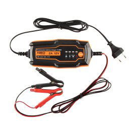 NEO TOOLS Autómata akkutöltő 2A / 35W, 4-60Ah, savas/AGM/zselés akkumulátorokhoz 2 év garanciával 11-890