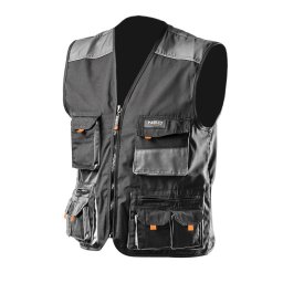 NEO TOOLS Munkavédelmi mellény, HD, L/52 65% poliészter, 35% pamut, 267g/m2, vékony fényvisszaverő csík, L 81-260-L